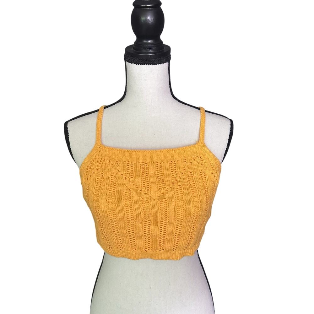 Orange Knit Crop Top Women’s Size Medium Freshman 1996 NWT Festival Boho Retro